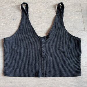 Lunya Restore Thermal Button Down Tank. Grey size M.